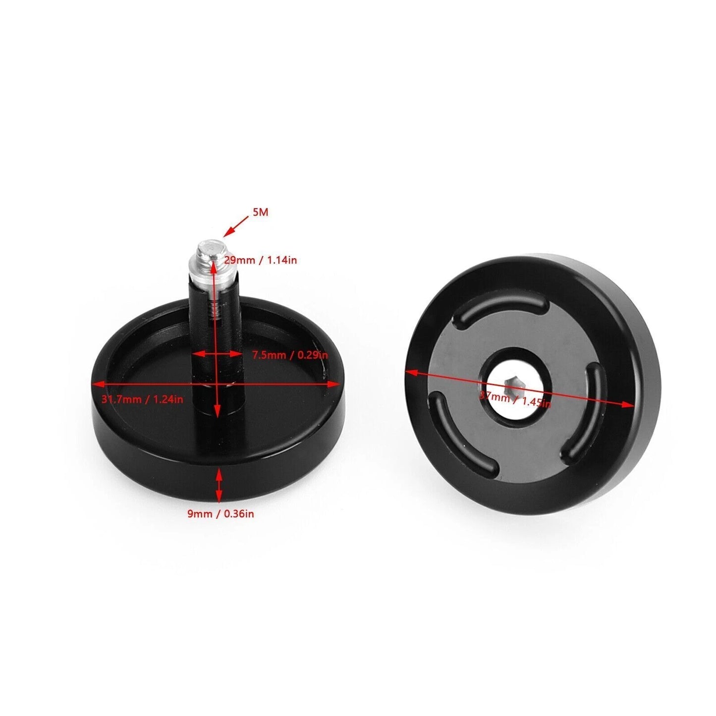 2 x Frame Plug Cover Caps Black for Tiger 800, XCX, XCA, XRX (2011-2018)