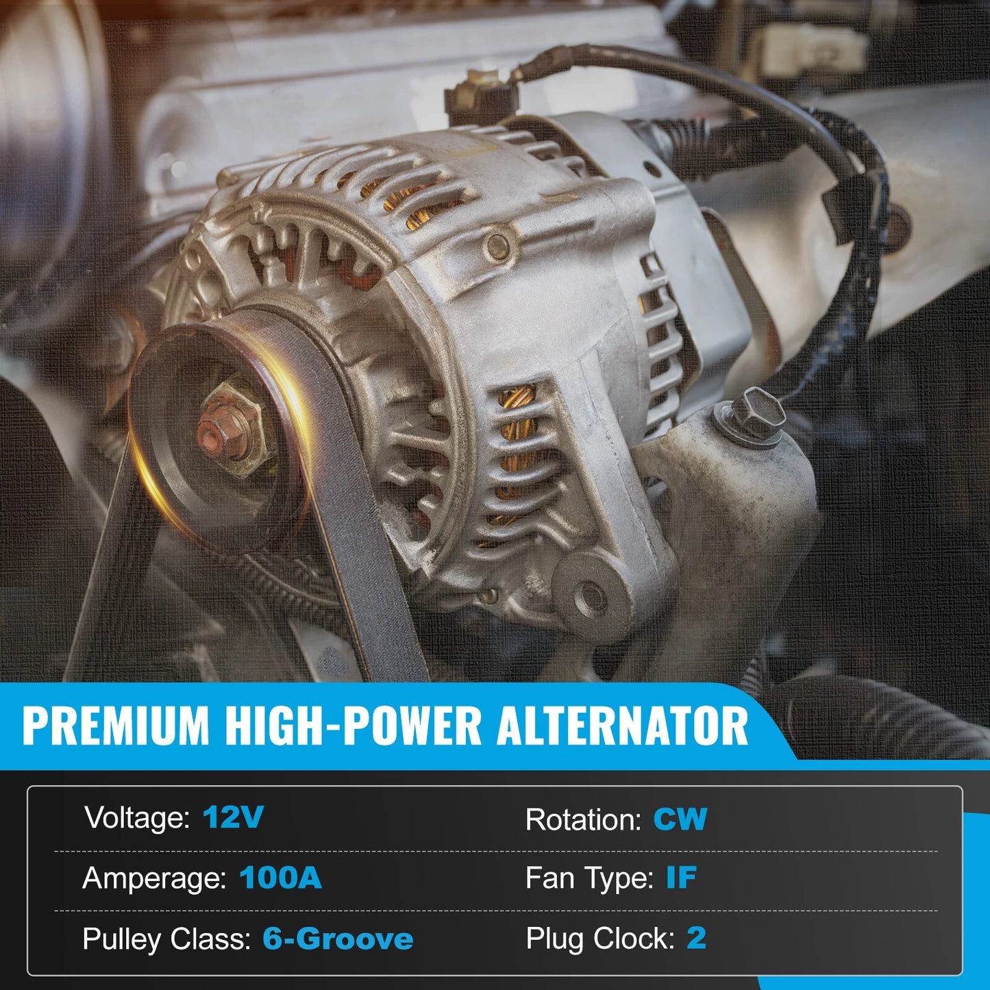 New Alternator 12V 100A for NISSAN SENTRA B15 1.8L QG18DE (2000-2006)