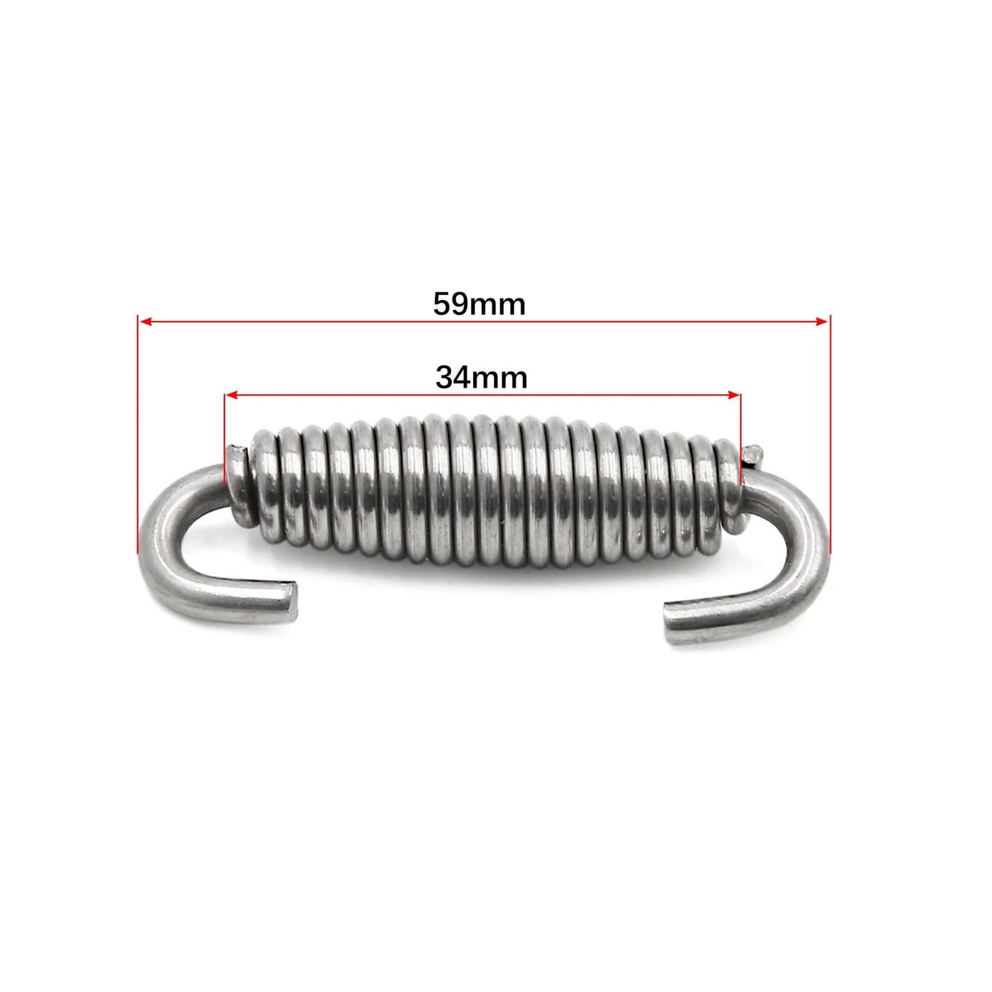 2 x Stainless Steel Silver Tone Swivel Exhaust Pipe Springs for Motorcycle