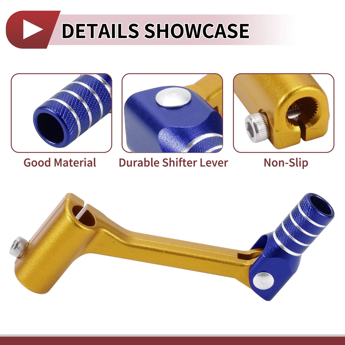 Folding Gear Shifter Lever Gold Tone and Blue for Bosuer Cheetah