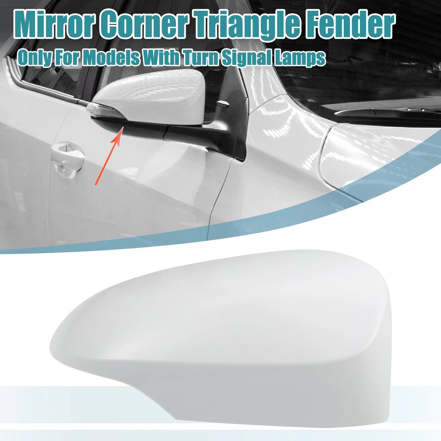 Unpainted Right Side Mirror Corner Triangle Cover for Toyota Corolla (2014-2017)