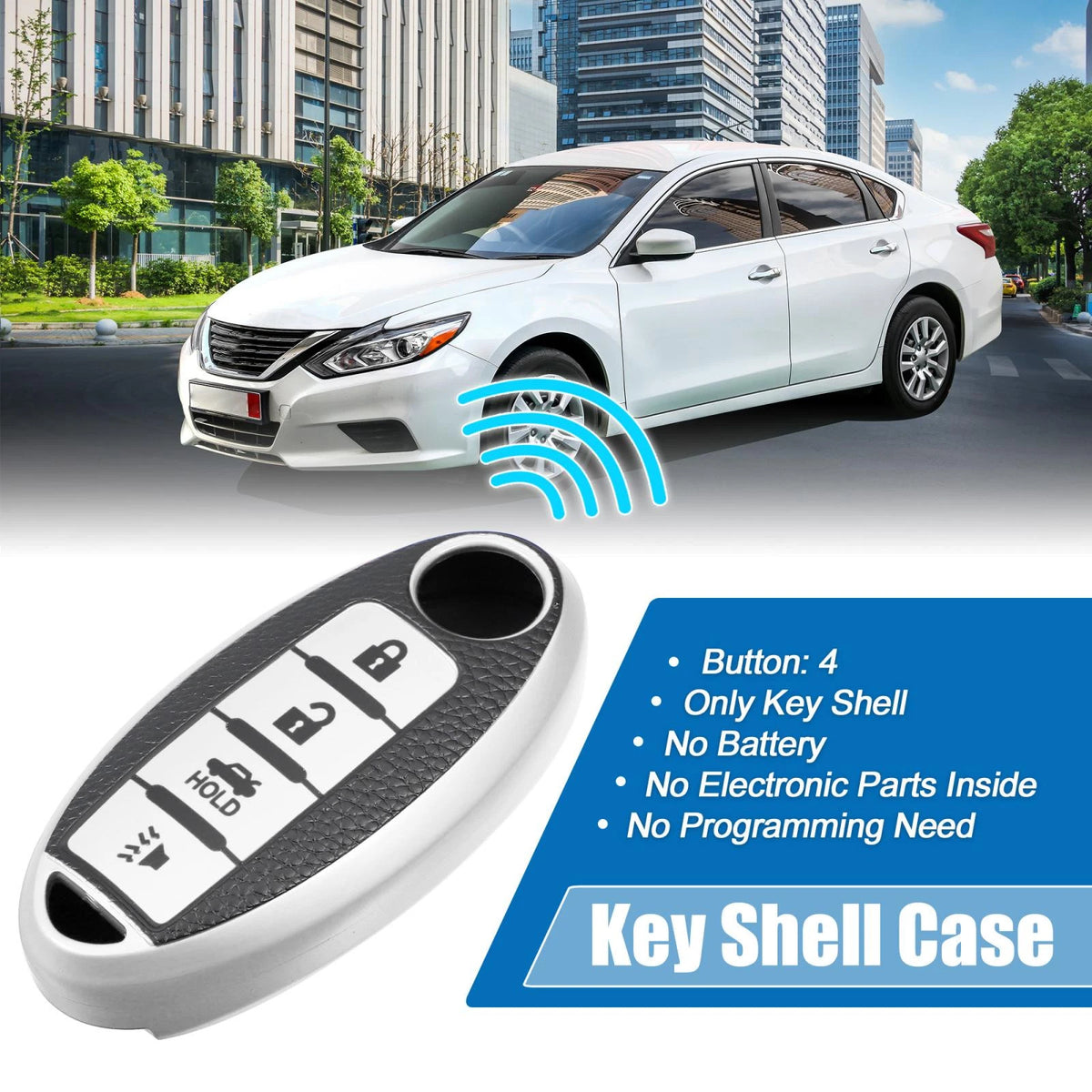 Silicone Smart Key Fob Case Cover for Nissan Cabstar (2008-2009)