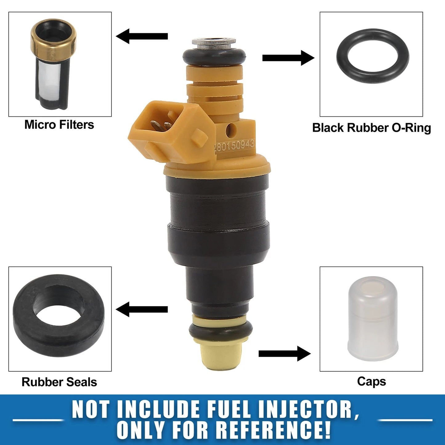 6 x Fuel Injector O Rings Seals with Micro Filters for Toyota 4Runner, Pickup