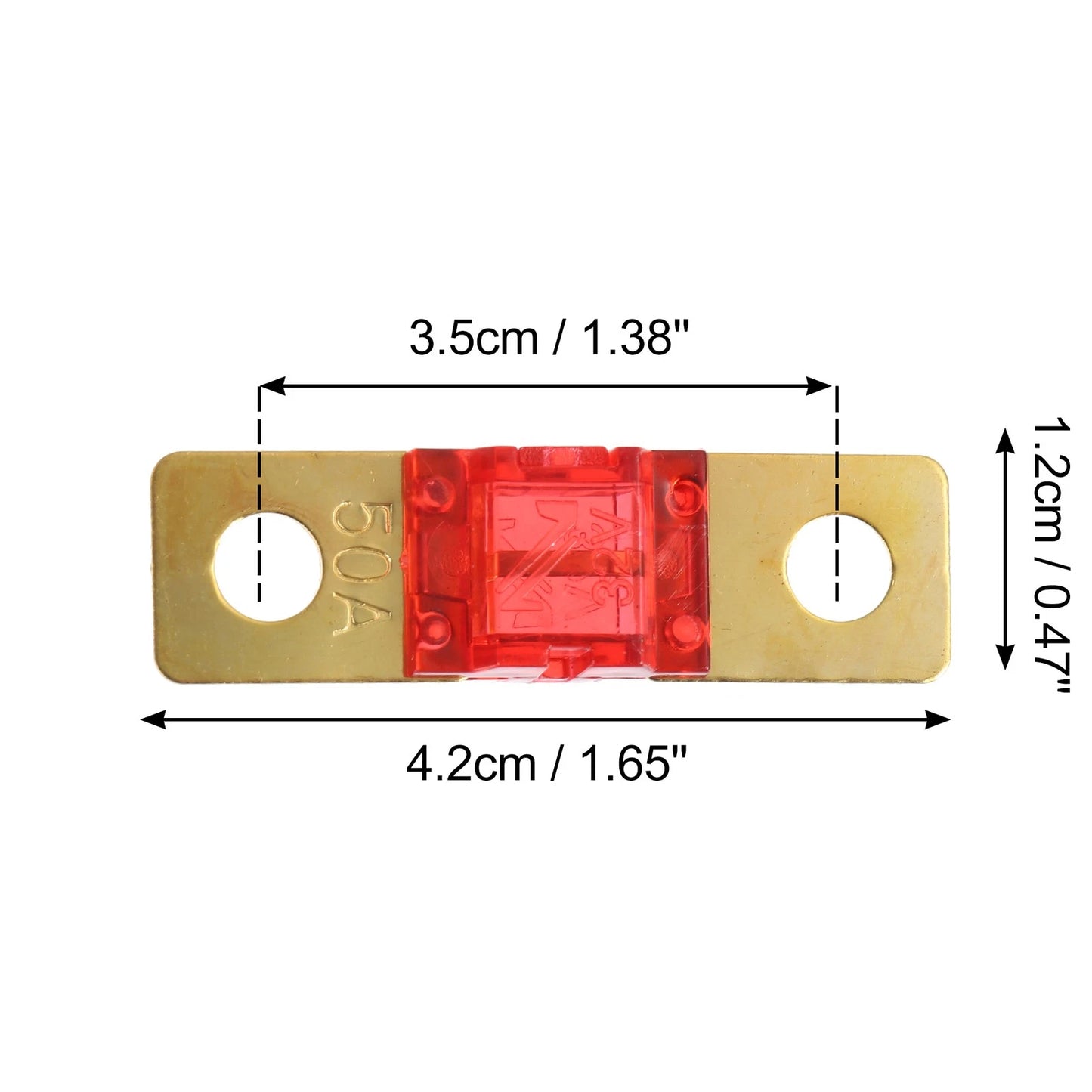 4pcs 50A 32V Bolt on AMI Fuses Red for Automotive Marine Audio Video System