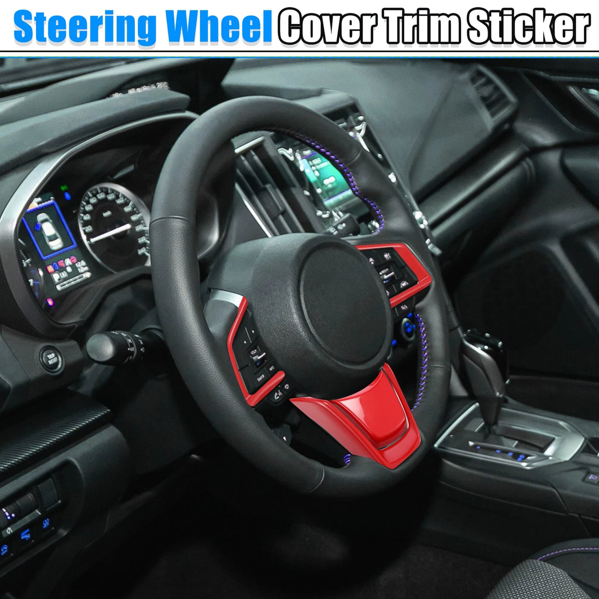 4pcs Red Inner Steering Wheel Cover Trim for Subaru Forester Ascent (19-21)