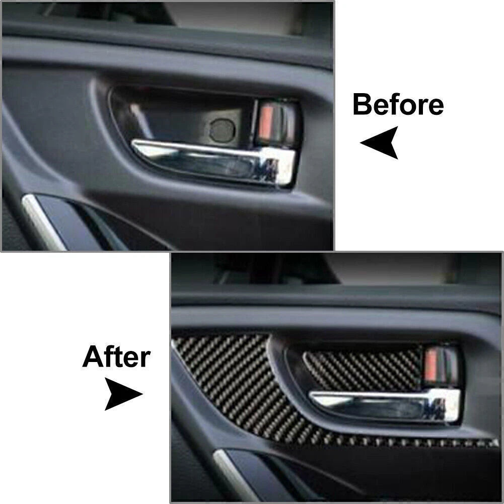 4 x Carbon Fiber Interior Door Bowl Cover Trim for Subaru Forester (2013-2018)