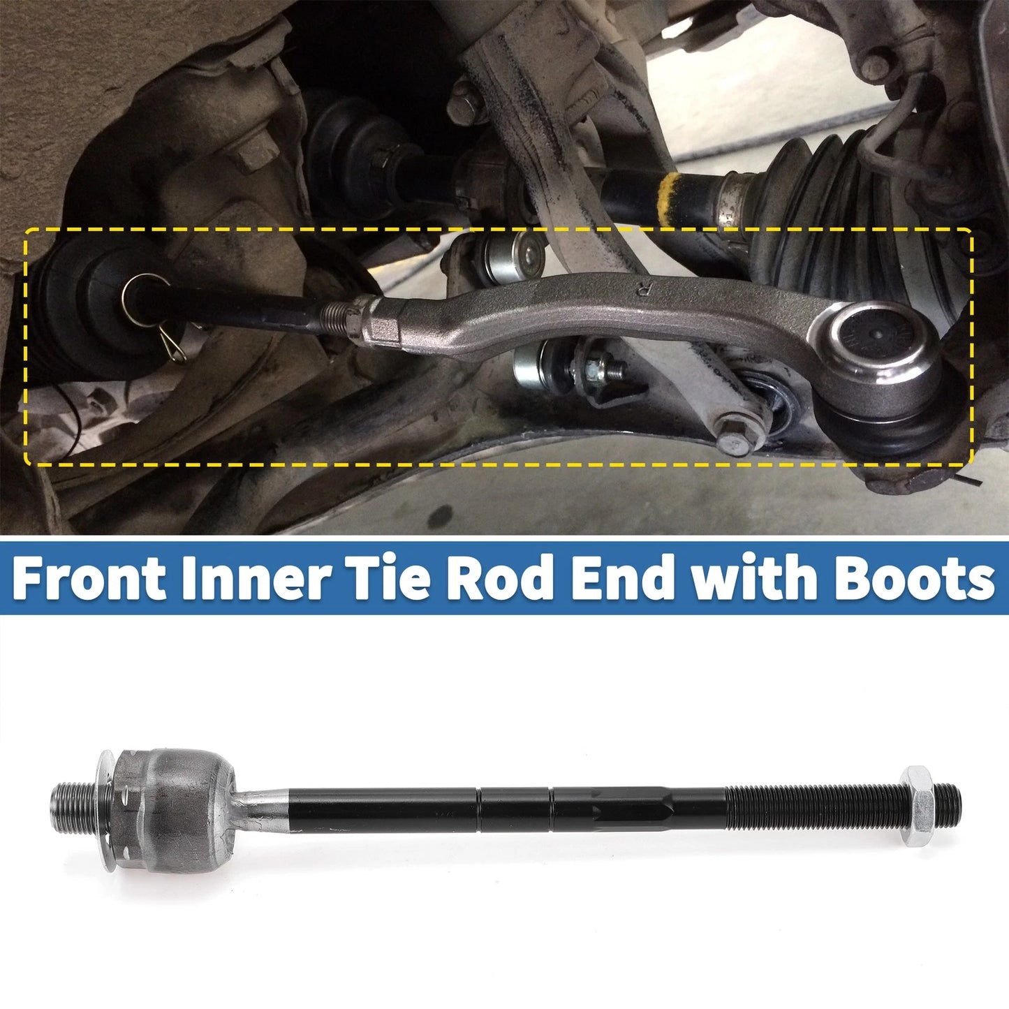 4 x Front Inner Tie Rod Ends with Boots for Ford Explorer, Ranger (2001-2010)