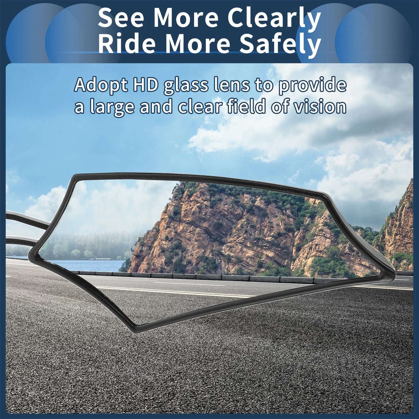 M8/M10 Rear View Mirror Handlebar Mirrors Black Plastic for Motorcycle