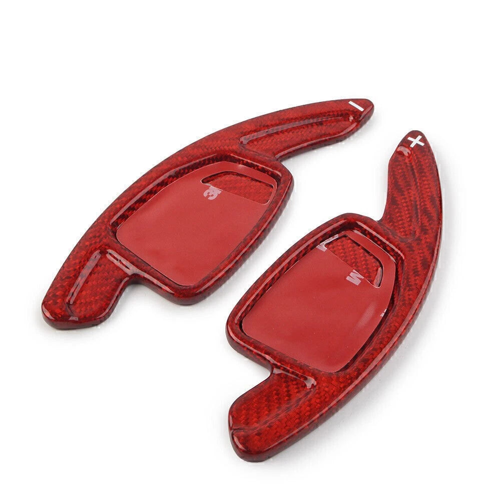Carbon Fibre Red Steering Wheel Shift Paddle for Audi RS4 RS5 RS6 RS7 (2020-2022)