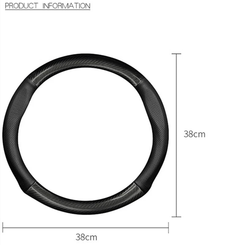 Carbon Fiber PU Leather Steering Wheel Wrap Cover for Tesla Model 3 (2017–2024)