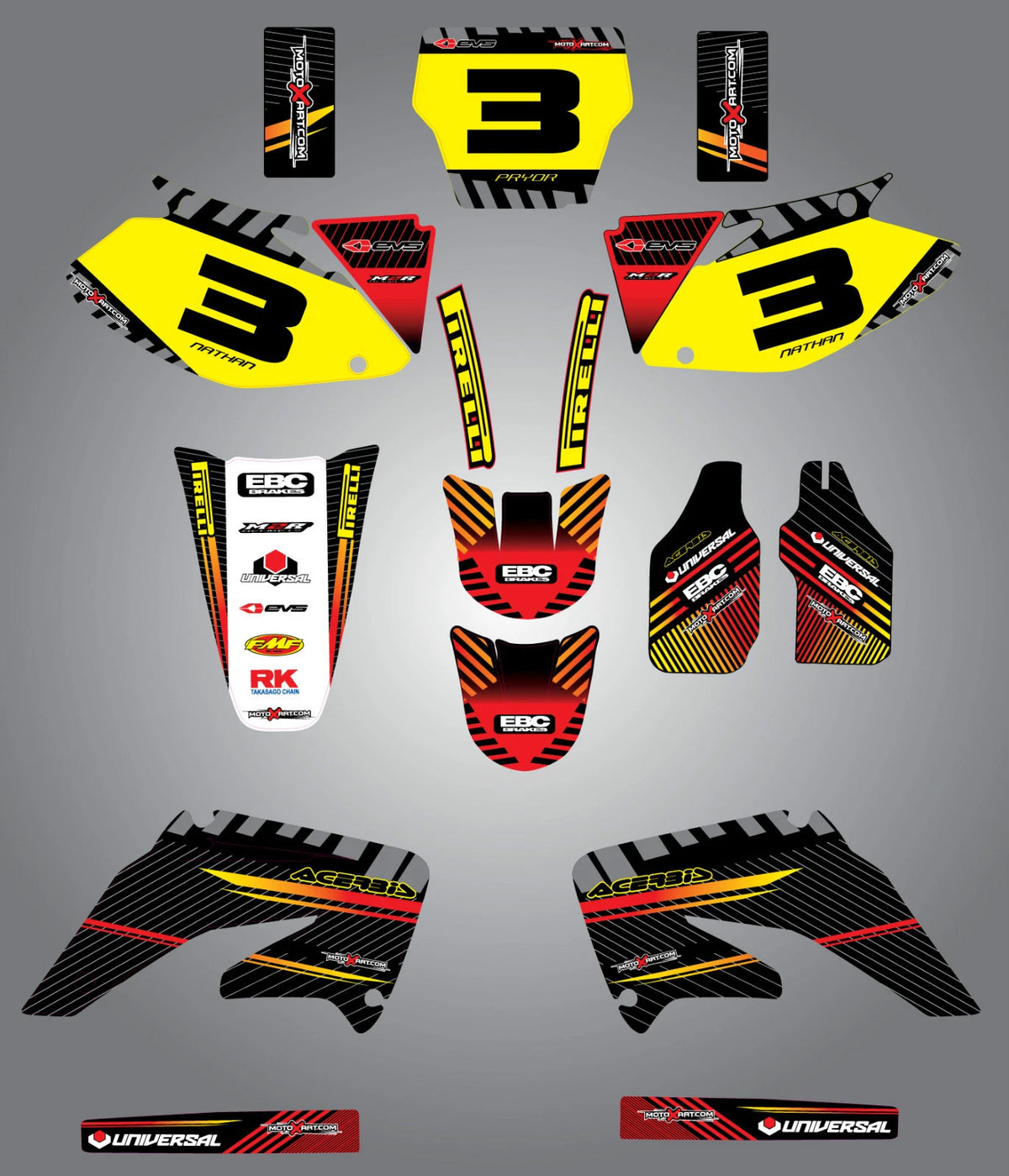 Full Custom Graphic Kit for Honda CRF 450 (2002-2004) - Factory Style Stickers