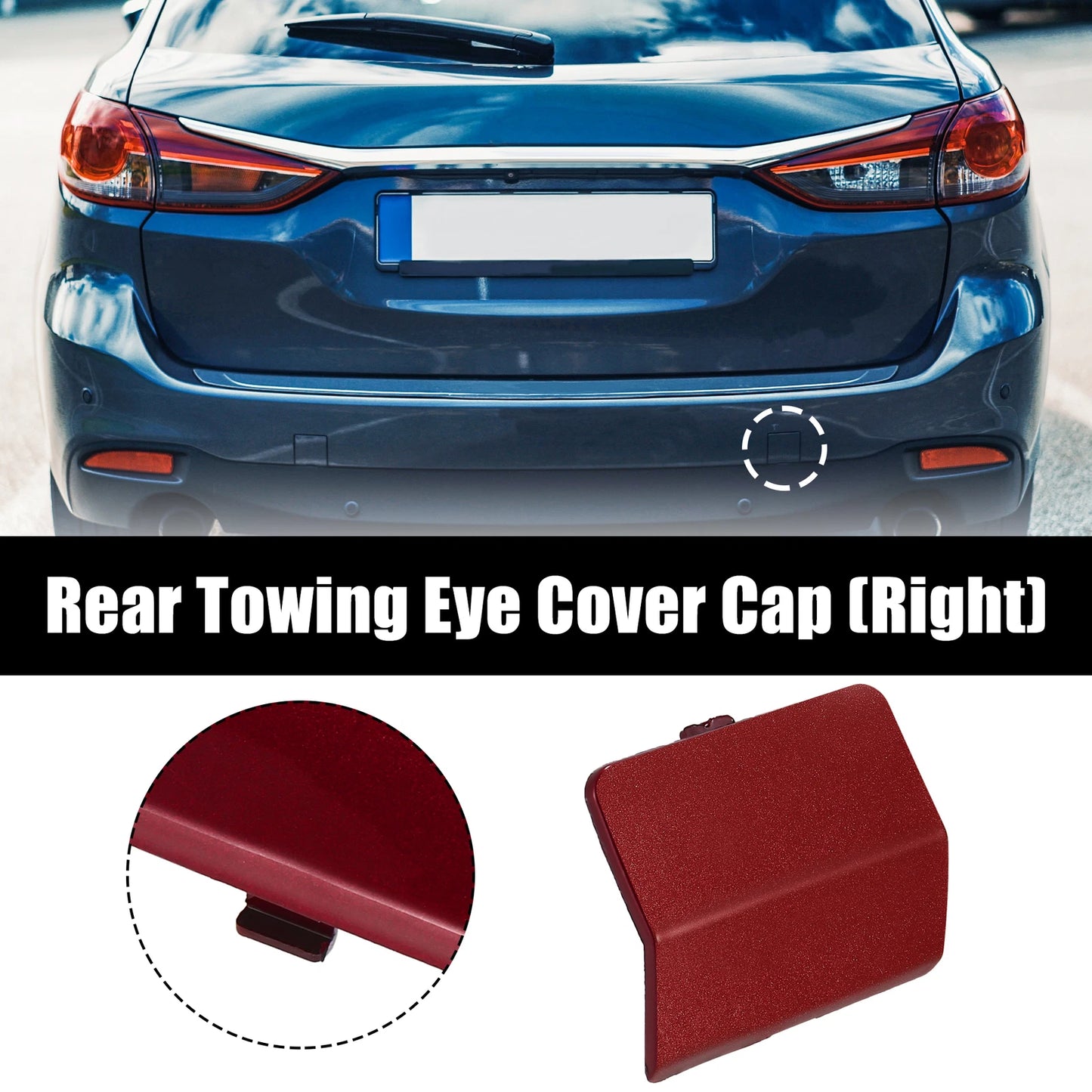 Red Rear Right Bumper Tow Hook Cover for Mazda 6 (2003-2023)