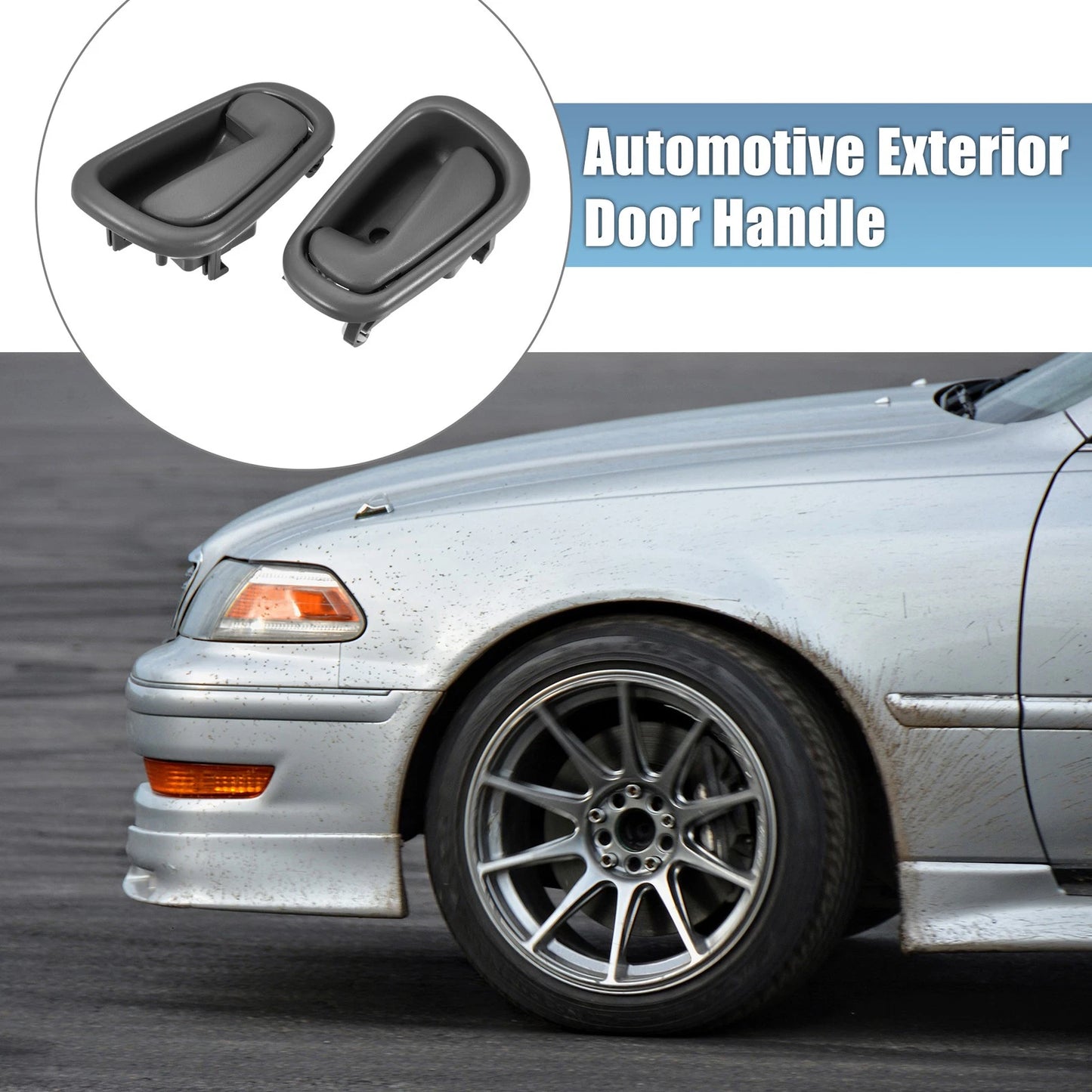 2 x Front Rear Interior Door Handles for Toyota Gray