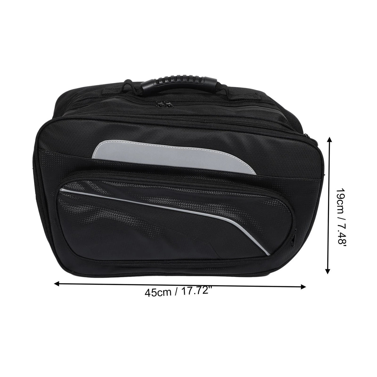 Pair Motorcycle Saddlebag Luggage Bag Adjustable Buckles Faux Leather Black