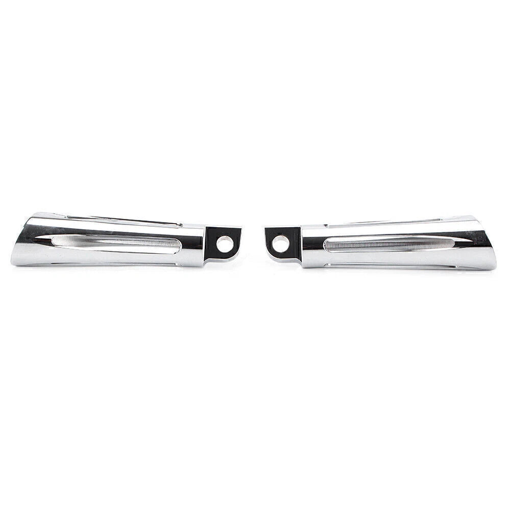 Chrome Front Foot Pegs & Pedal Pads for Harley Touring Road King (1991-2015)
