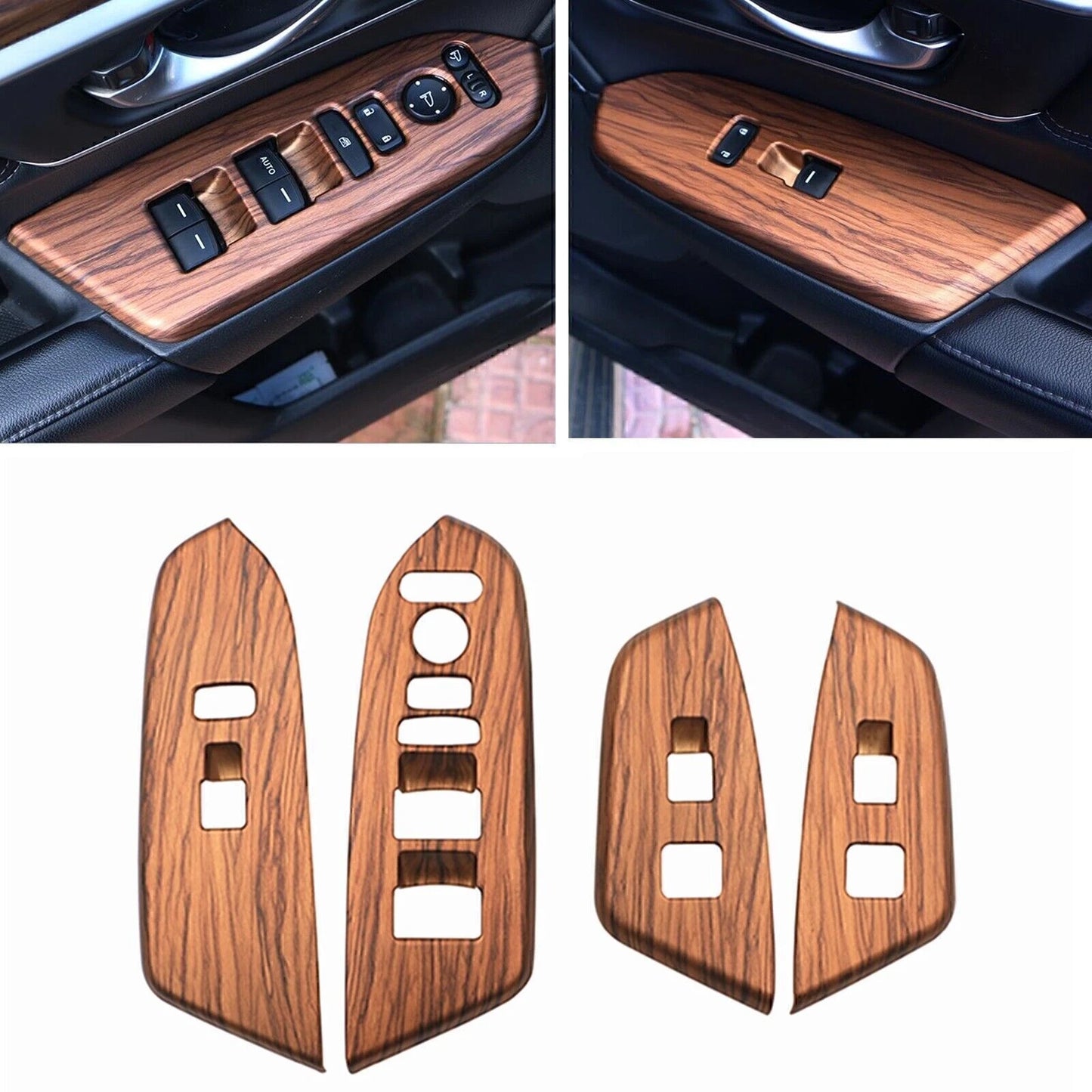 4pcs Window Control Switch Panel Cover Trim for Honda CR-V (2017-2022)