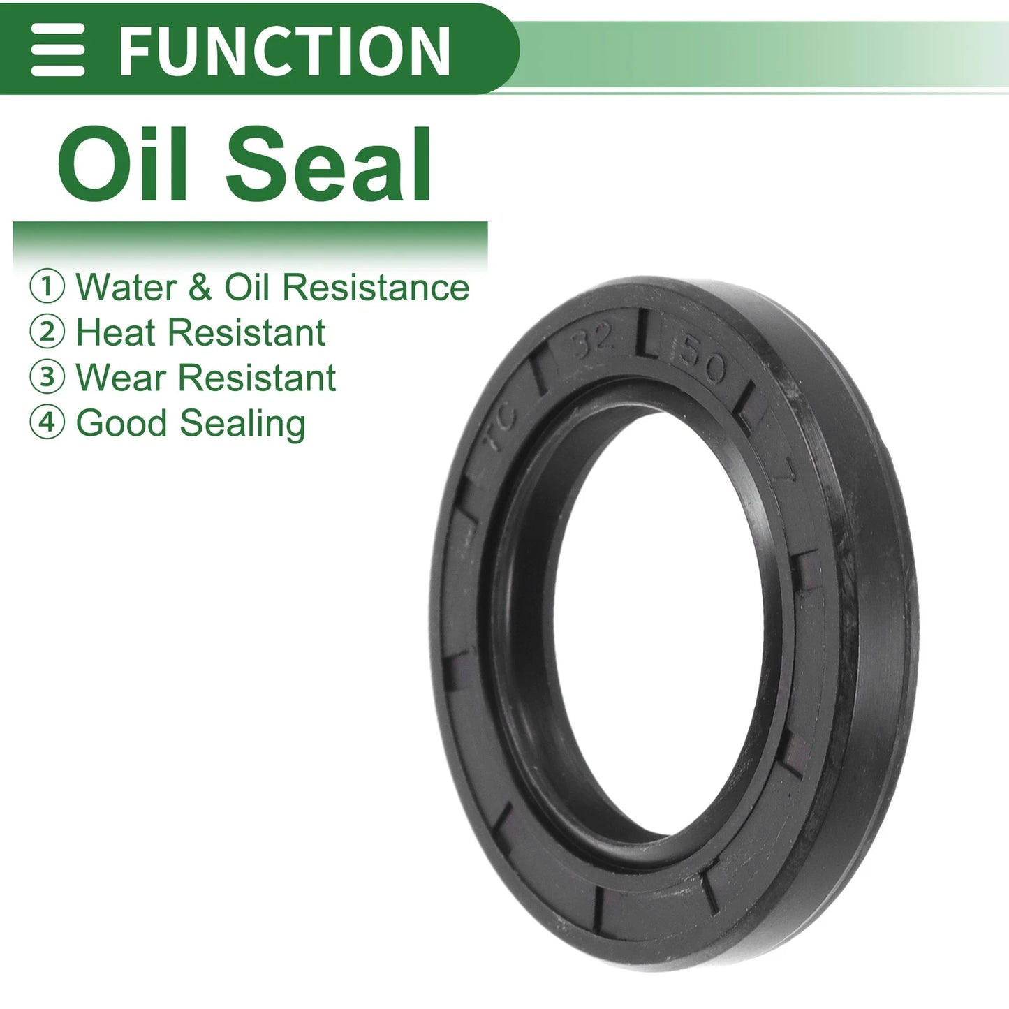 5 x Oil Seal Rotary Shaft Seal NBR Rubber 32x50x7mm Black