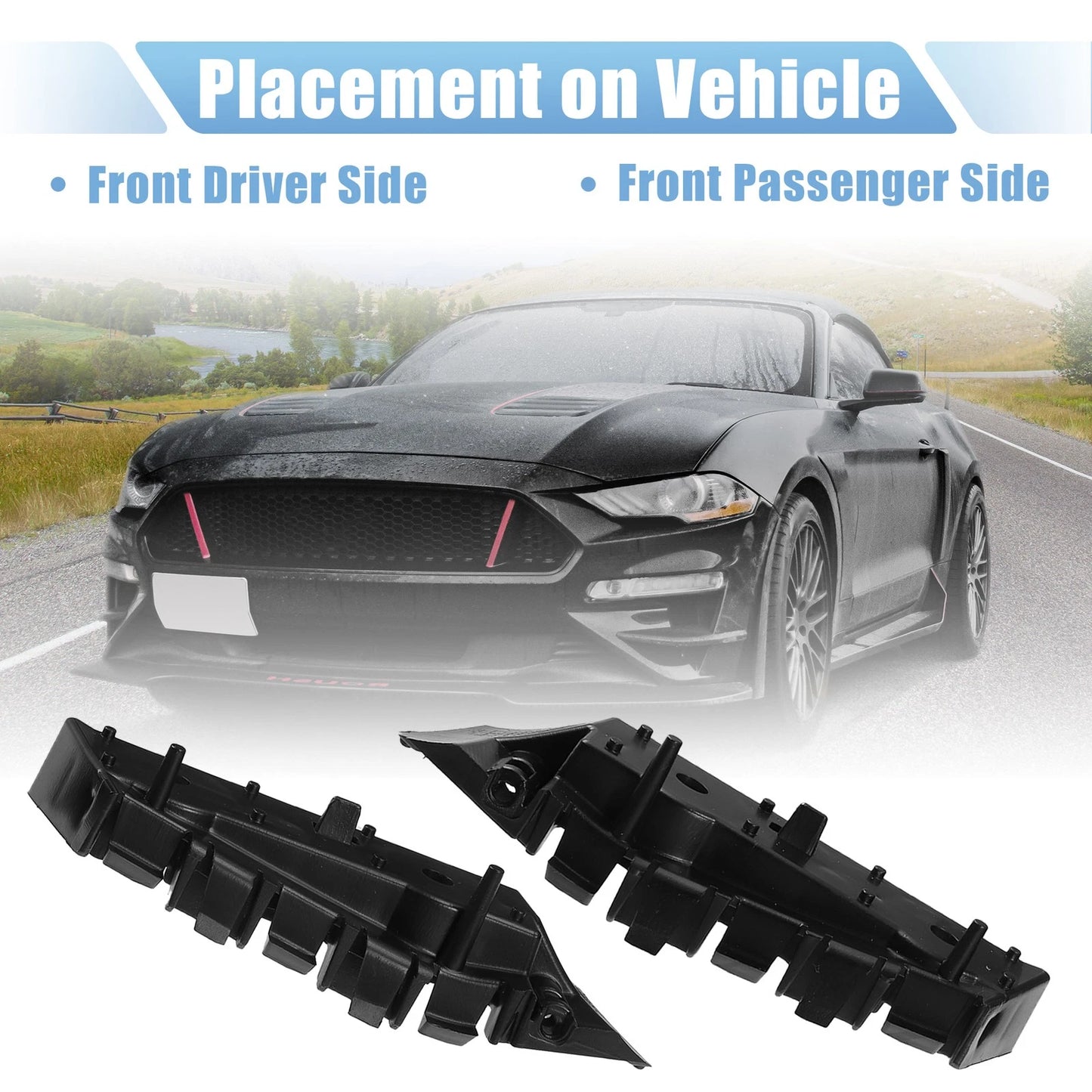 Front Bumper Retainer Brackets for Ford (2013-2014) - 2 x Brackets