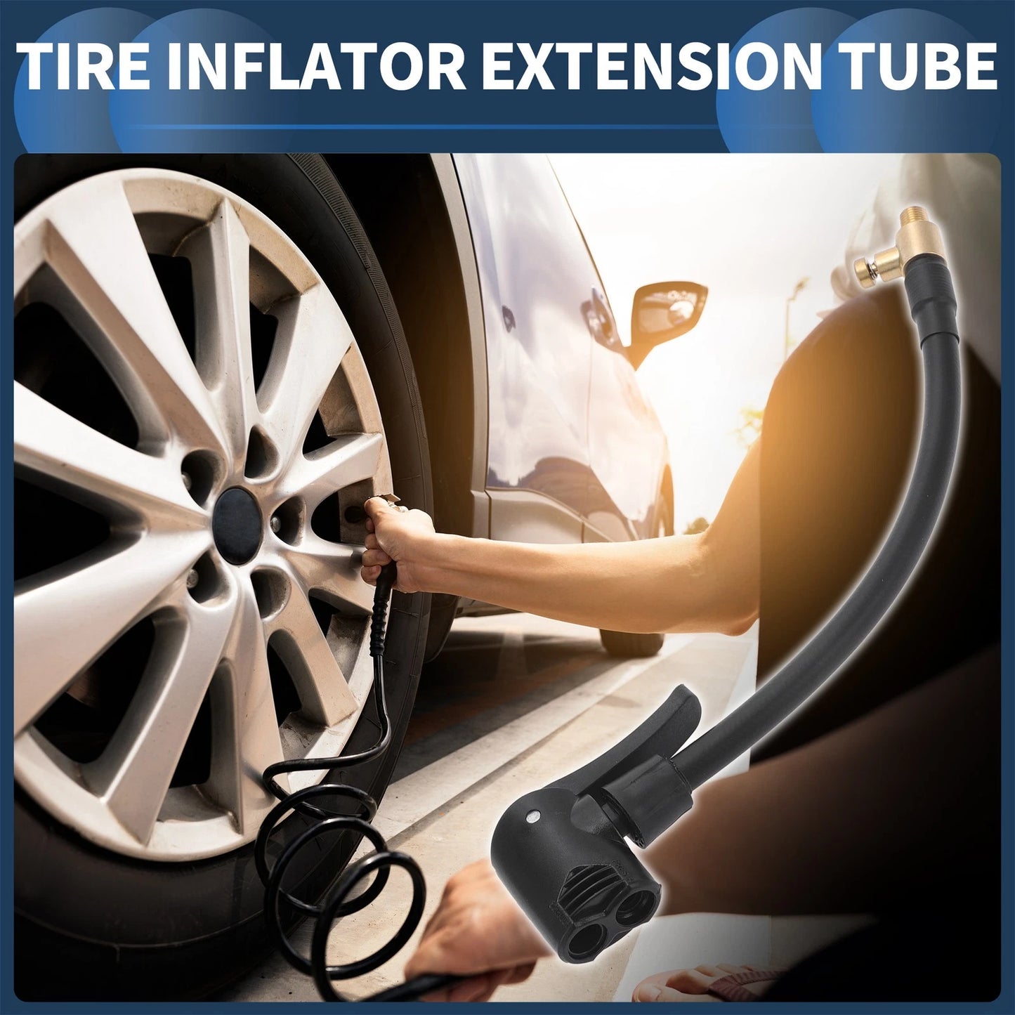 1pc 9.06" M8x0.8 Tire Inflator Extension Tube 0.305in x32TPI for Car Motorcycle