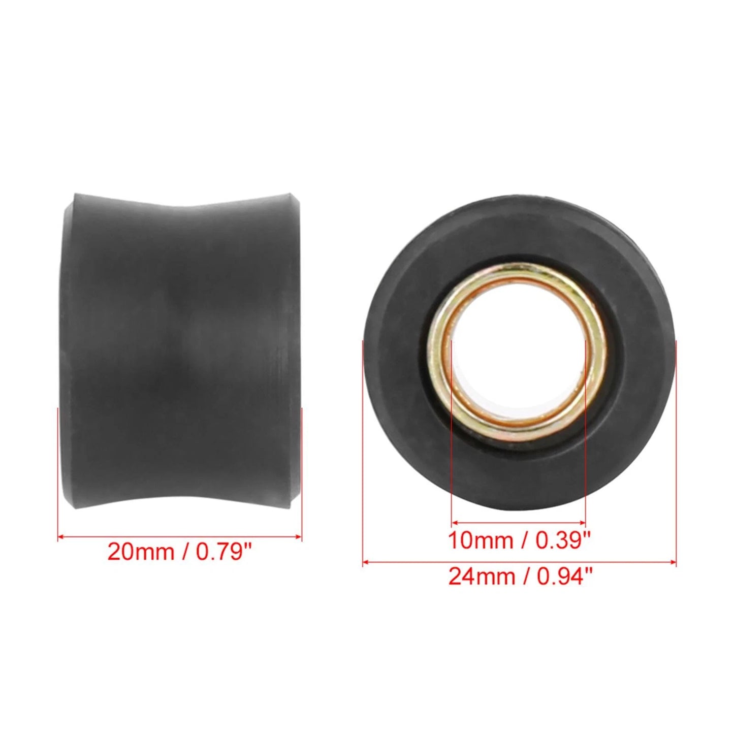 3 x 10mm Shock Absorber Cushion Rubber Ring Bushing for Universal Motorbike