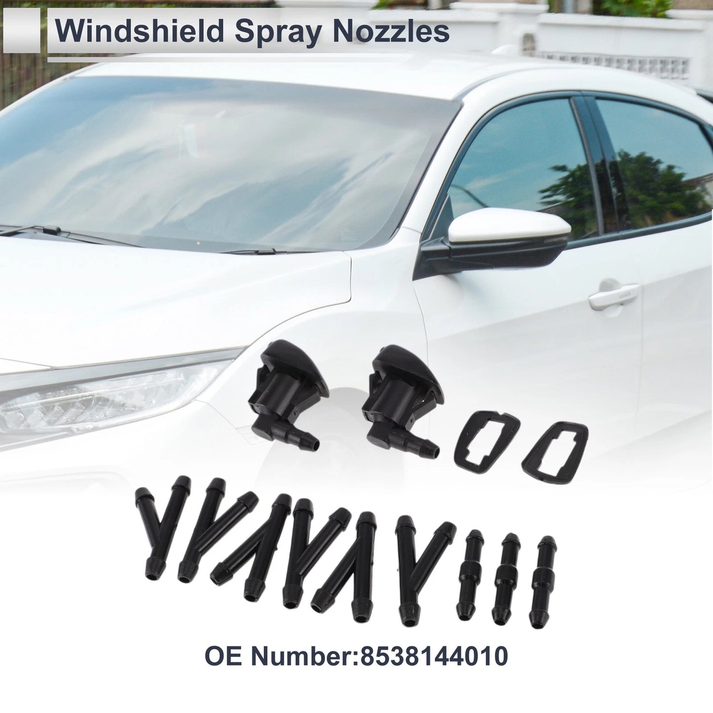 Washer Nozzle with 6 Pcs Y Hose Connector for Toyota