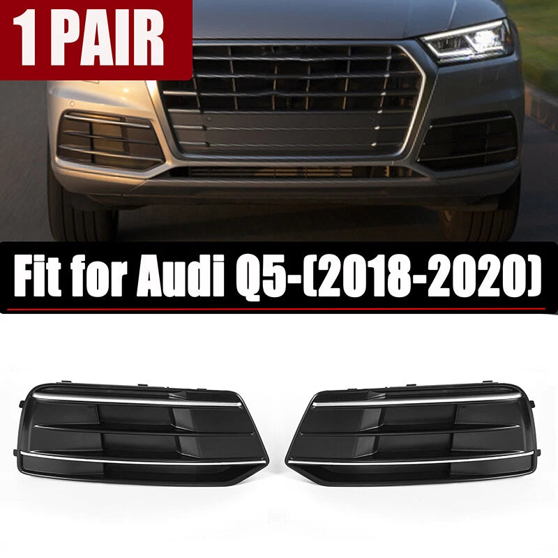Front Bumper Fog Light Grille Cover Trim for Audi Q5 (2018-2020)