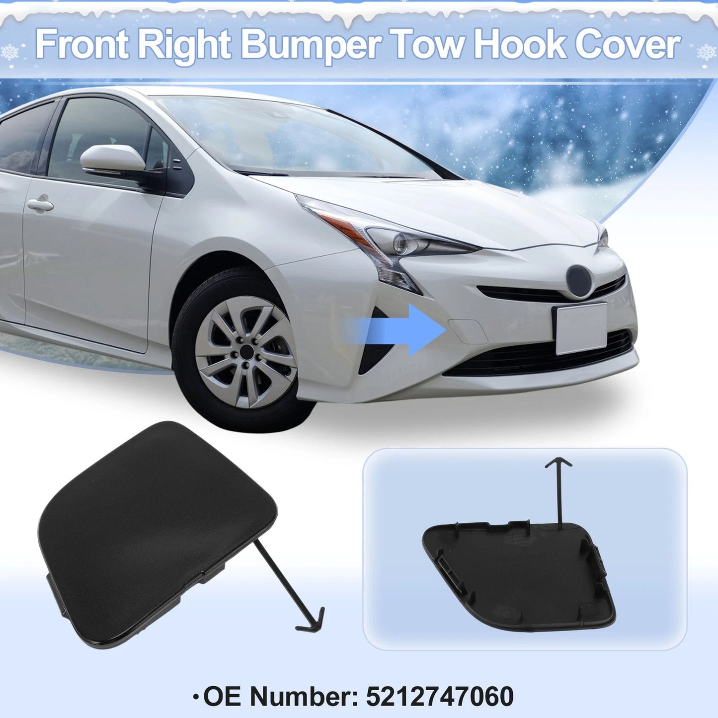 Right Front Tow Hook Cover for Toyota Prius V (2014-2017)
