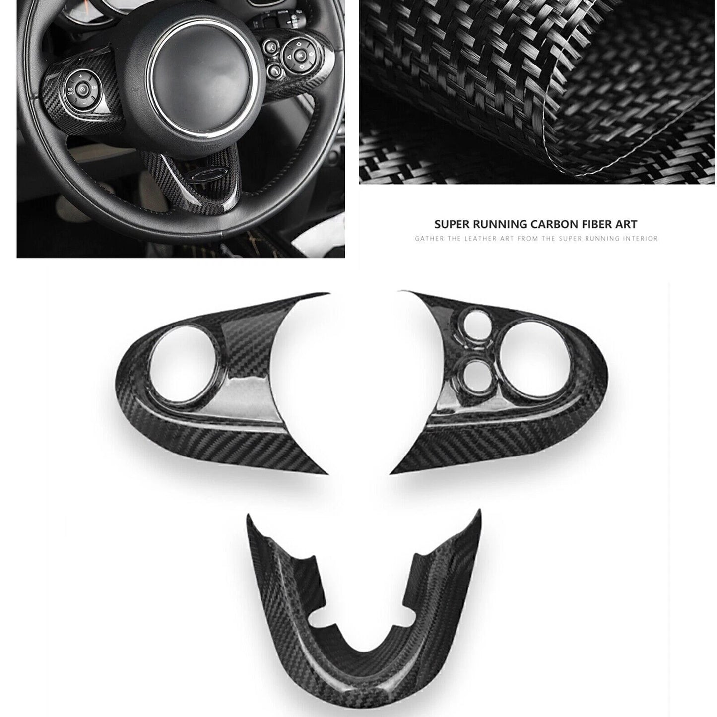 Carbon Fiber Steering Wheel Cover for Mini Cooper JCW F54 F55 F56 (2014-)