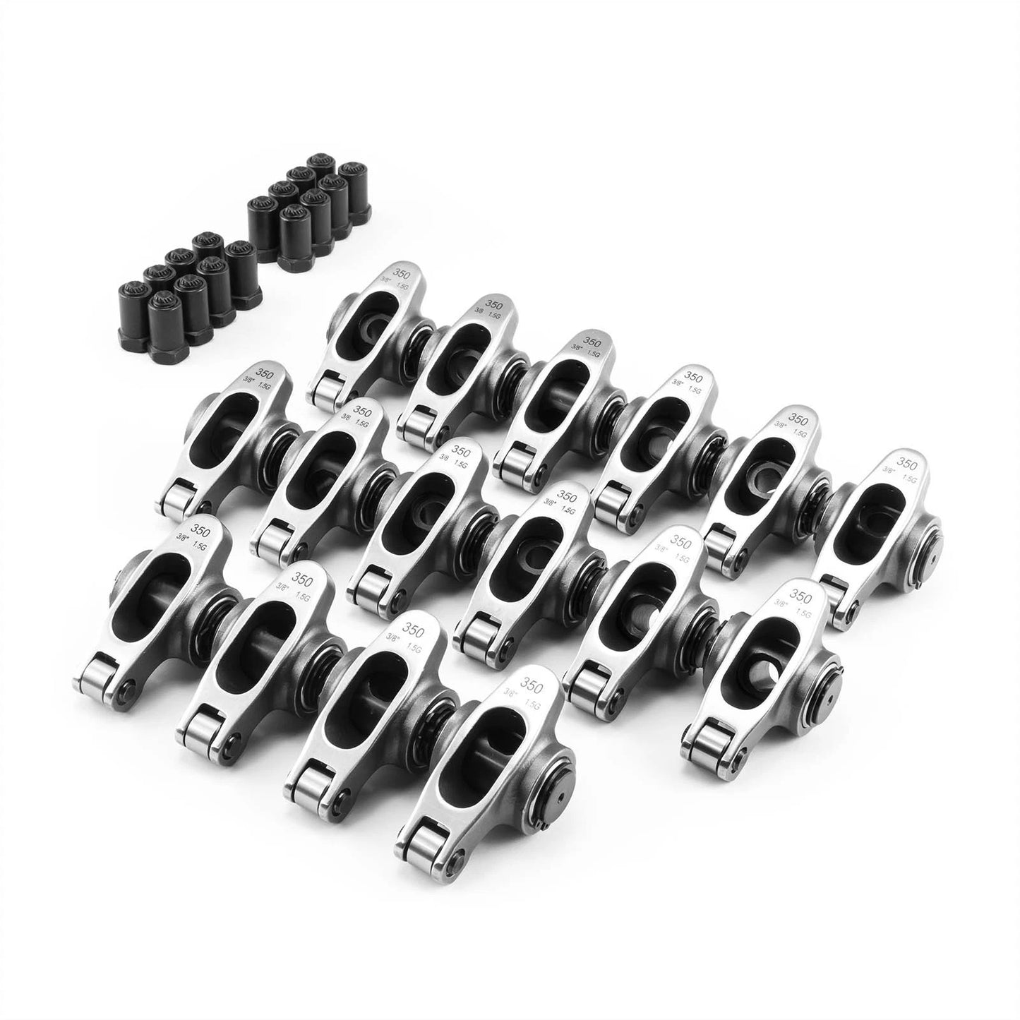 1. 1.6 Ratio 3/8" Stainless Steel Roller Rocker Arms for Chevy SBC 350