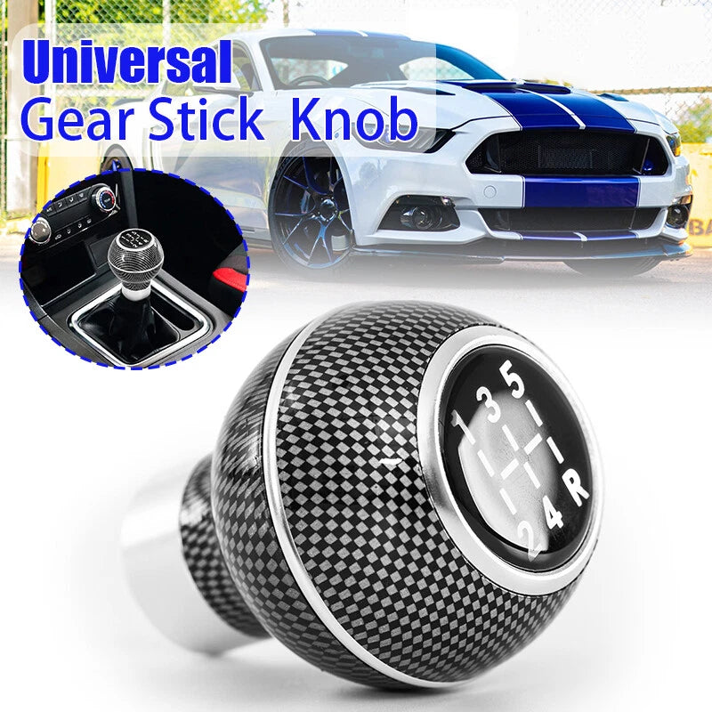 Carbon Fiber Black Round Ball Gear Shift Knob for Universal Cars