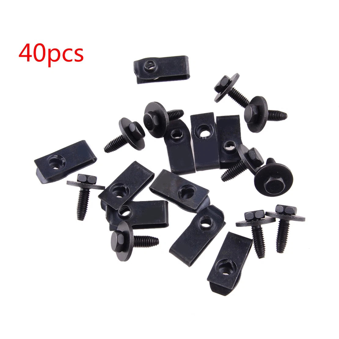 40 x Body Bolts & U-Groove Clips M6 Hex 10mm for Ford Truck (Fits Various Years)
