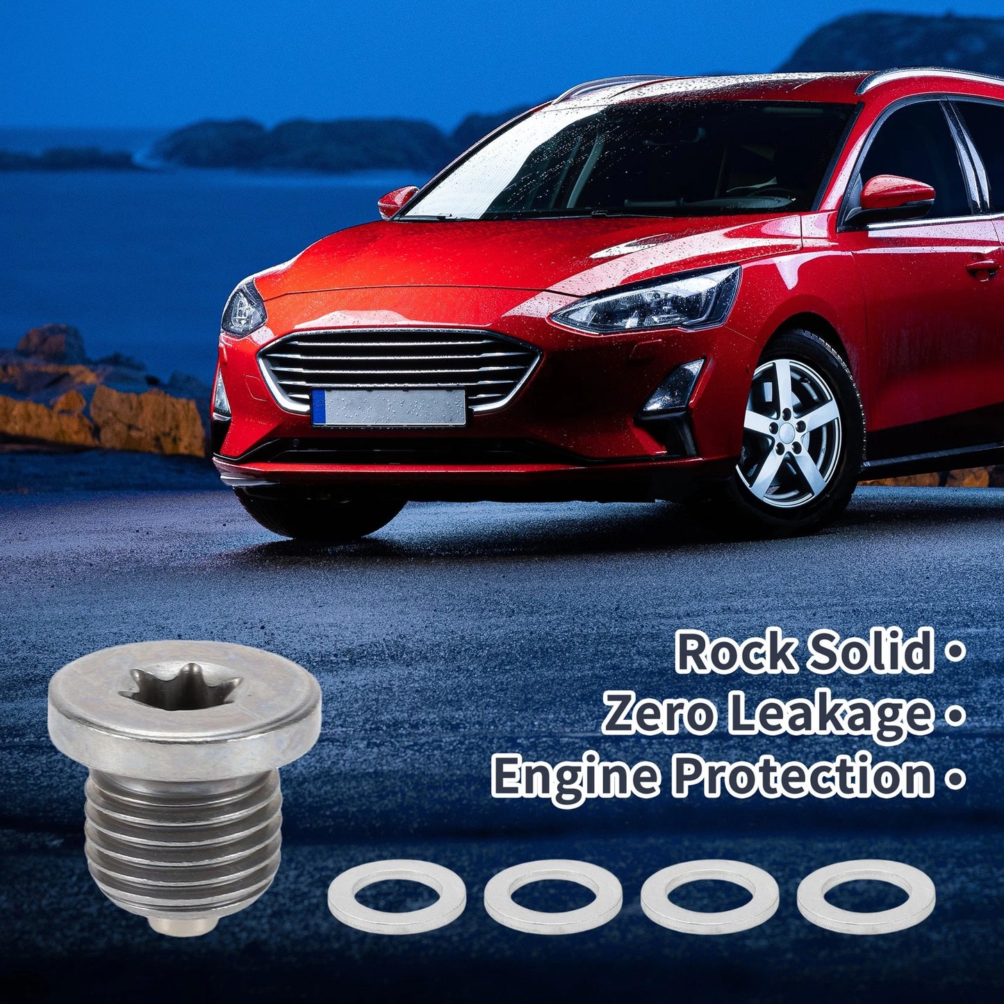1x M14x1.5 0.71" Height Engine Oil Drain Plug W/Gasket for Car/Motorcycle