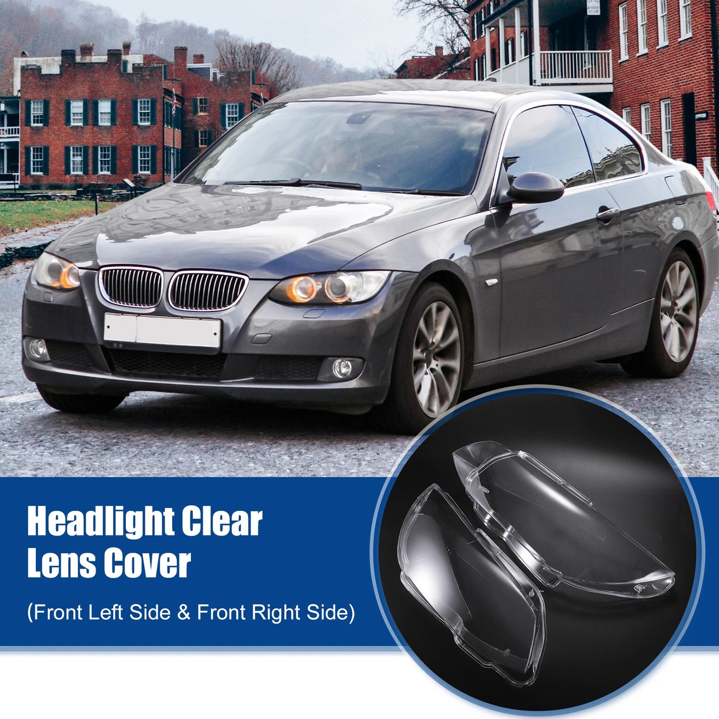 Headlight Clear Lens Shell Cover for BMW 3 Series E92 E93 (2007-2013)