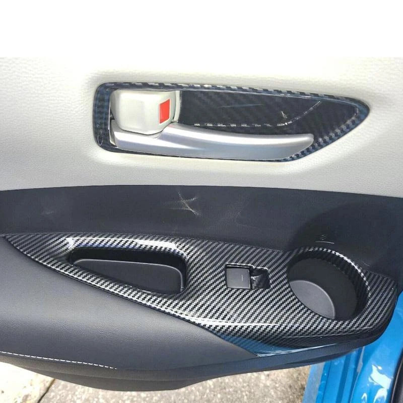 Real Carbon Fiber Window Lift Switch Panel Trim for Toyota GR Corolla 2023-2024