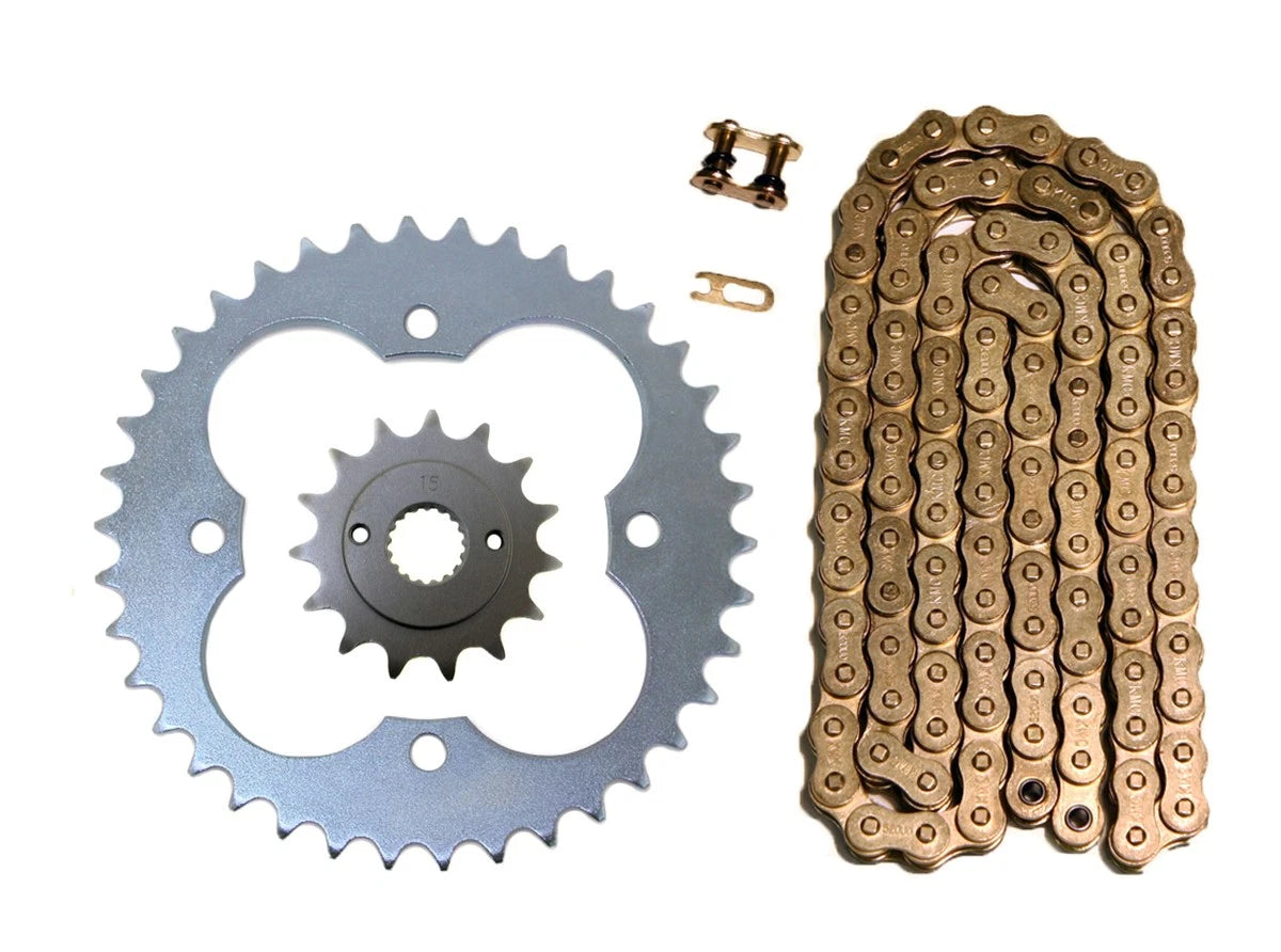 2 x Gold 520x94 Chain & 14/38 Sprockets for Honda TRX400EX (1999–2004)