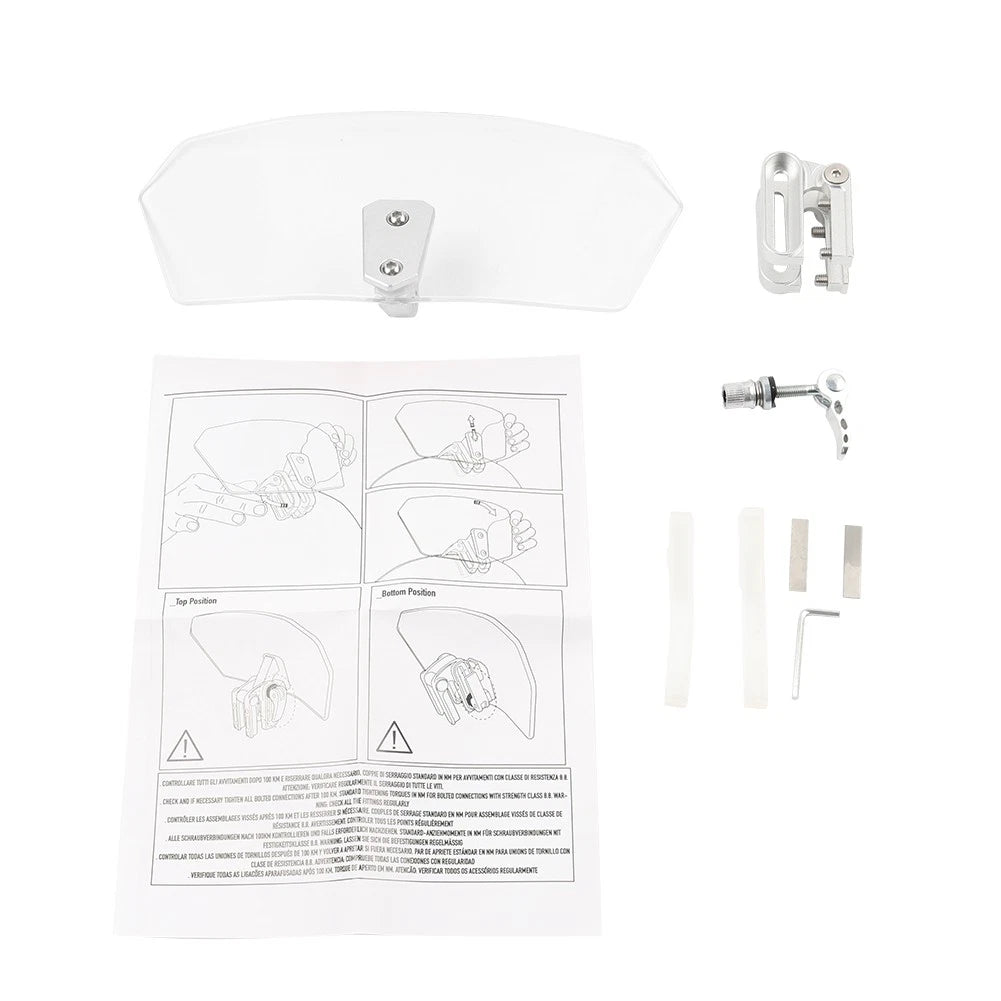 Universal Adjustable Clear Clip-On Windshield Air Deflector for Car