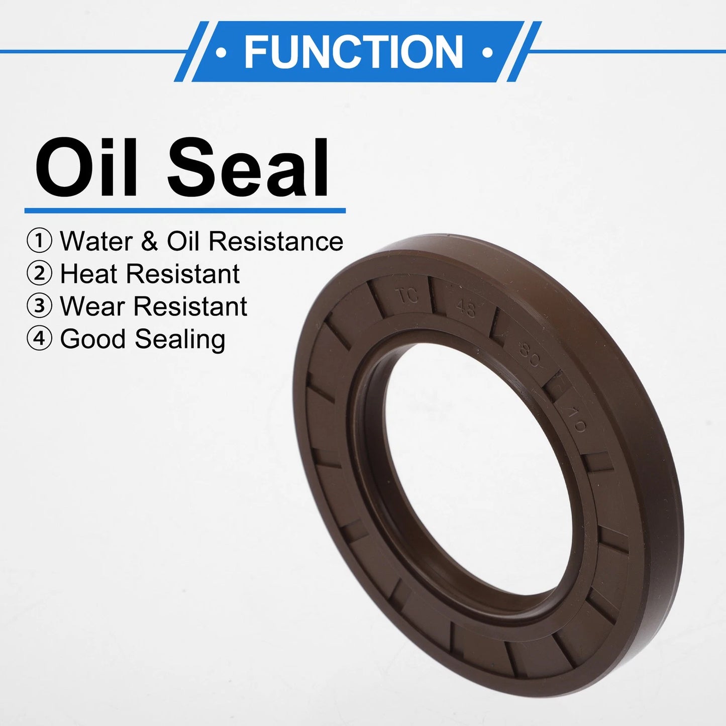 Oil Seal 2 x Seal Ring Rotary Shaft Seal FKM Rubber 48x80x10mm for Vehicles