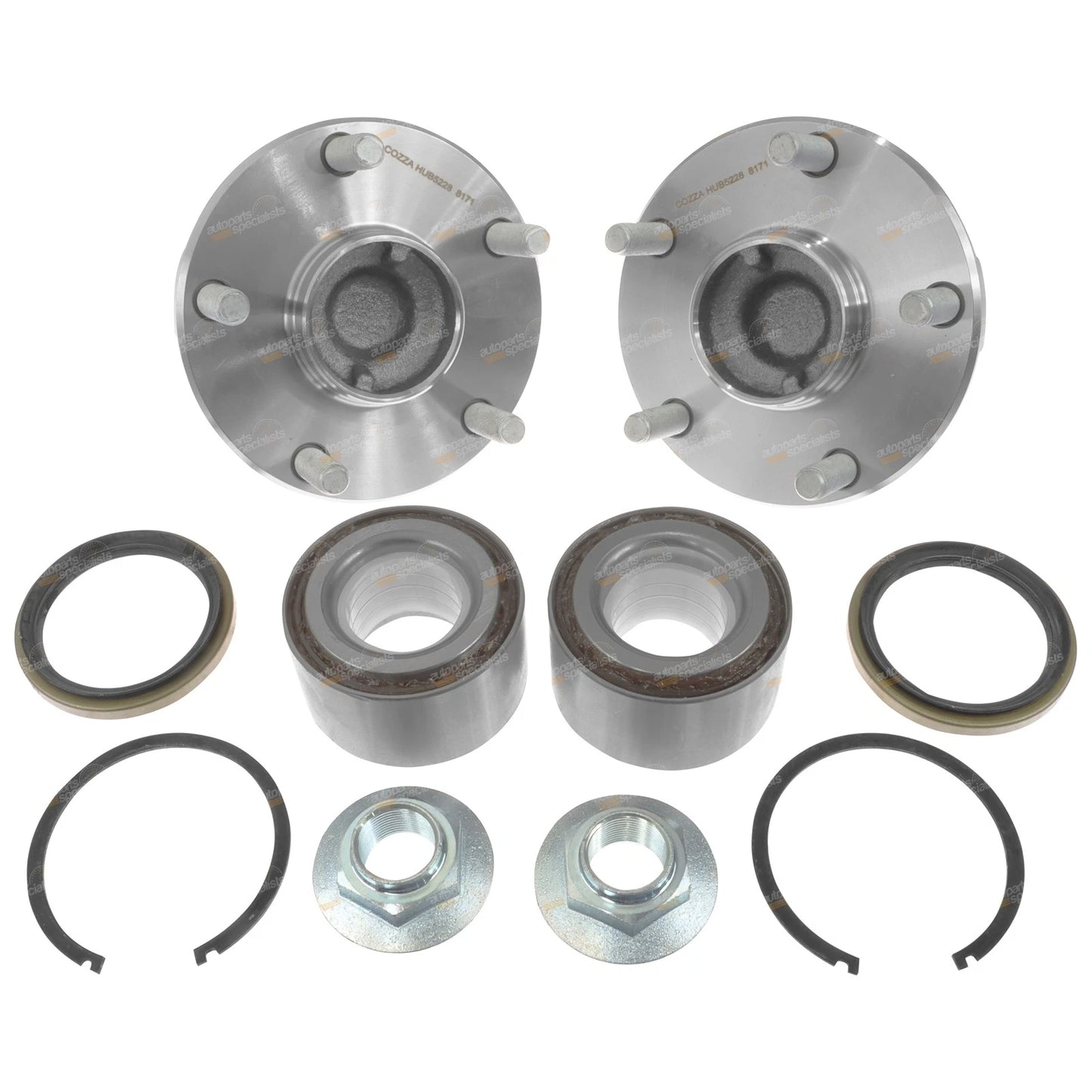 2 x Front Axle Wheel Hubs and Bearings for Toyota Hilux GGN15 KUN16 TGN16