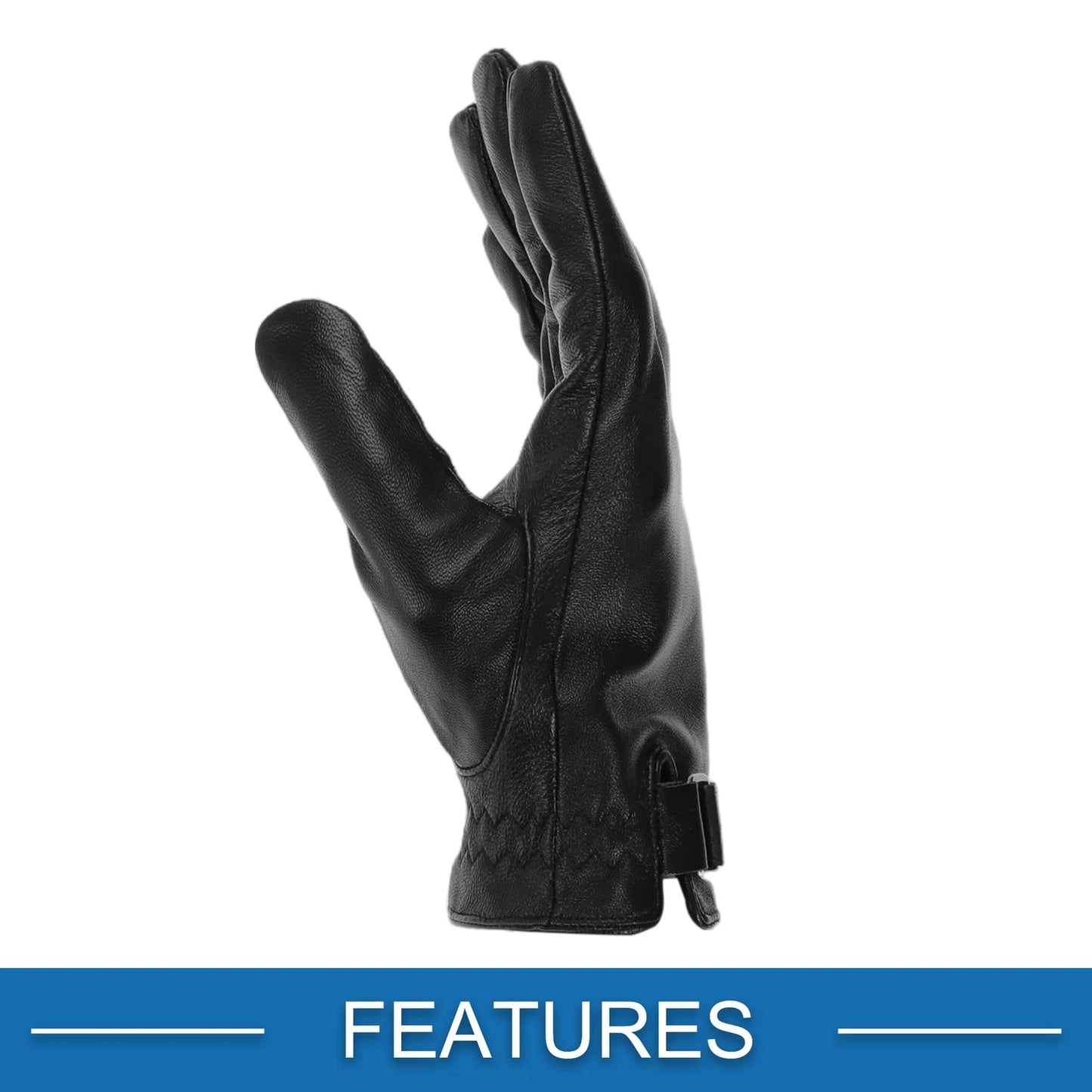 Glove / XL / Motorbike Breathable Full Finger Sheepskin Outdoor Gloves Black 1 Pair
