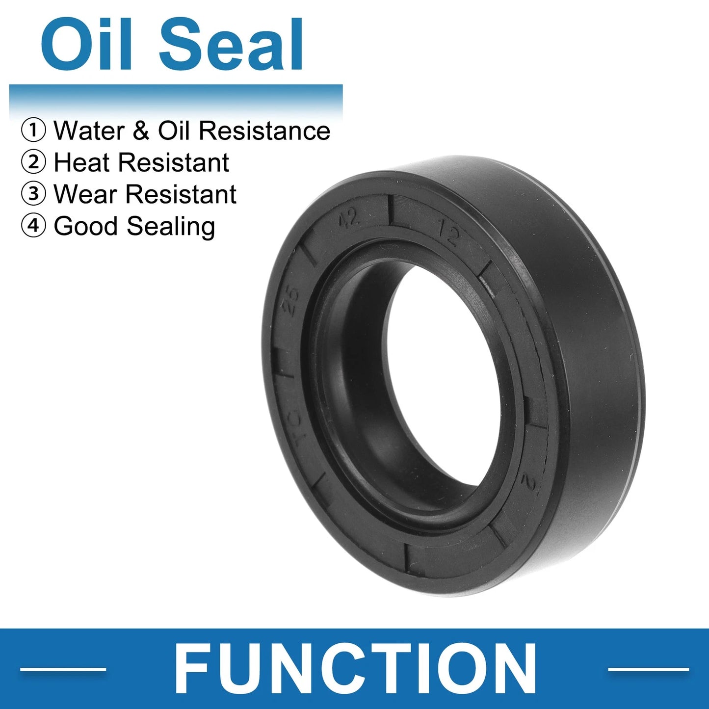 Oil Seal 25x42x12mm 5 Pcs Seal Ring Rotary Shaft Nitrile Rubber for Vehicle
