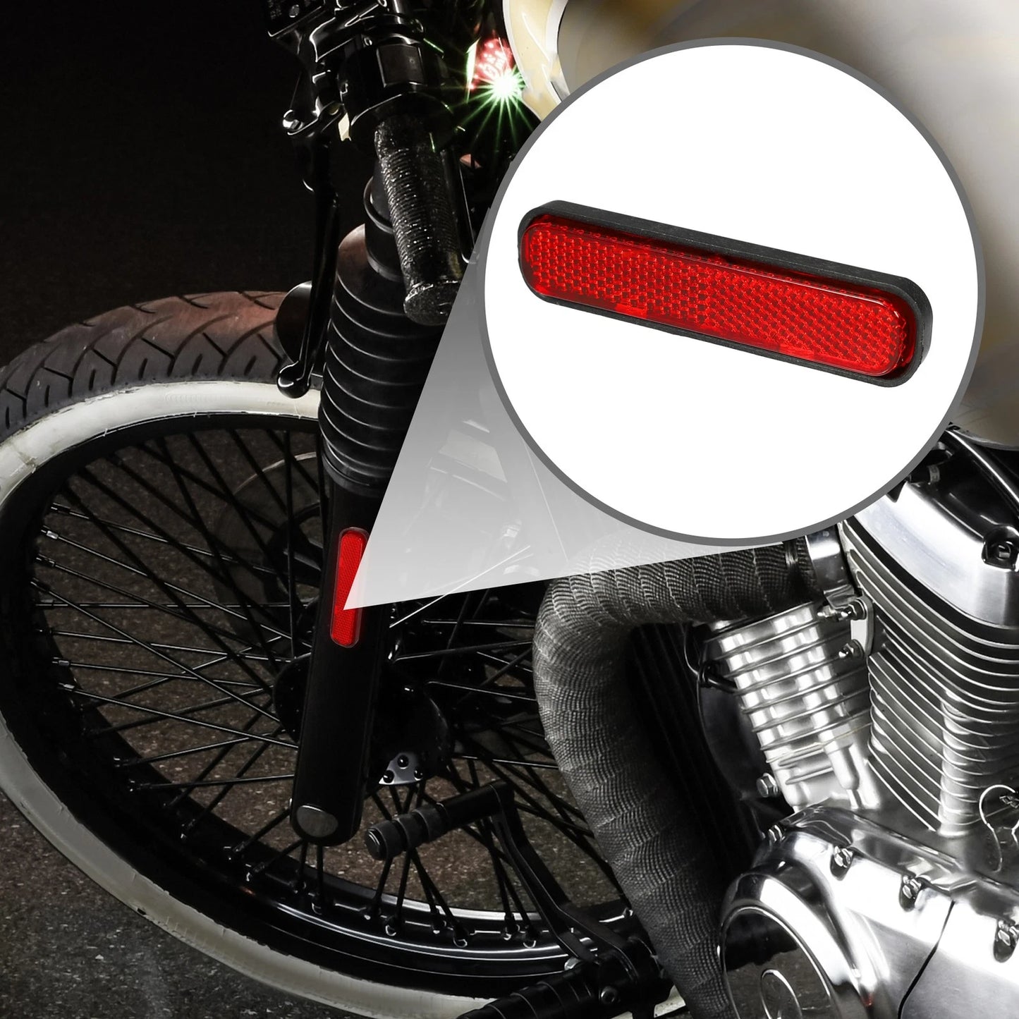 5pcs 3.66"x0.83" Universal Reflector Oval for Motorbike Bike