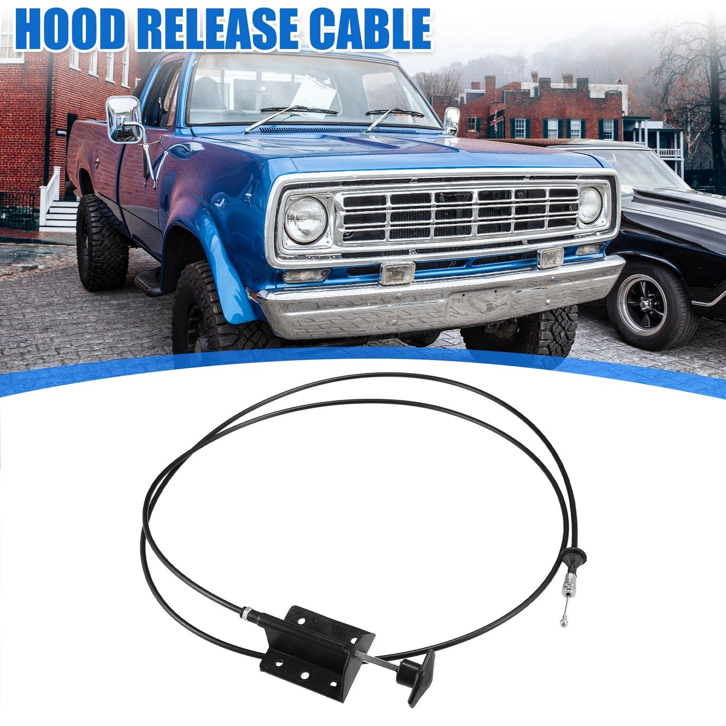 Hood Release Cable for Dodge D150 D250 W150 W250 Ramcharger (1990-1993)