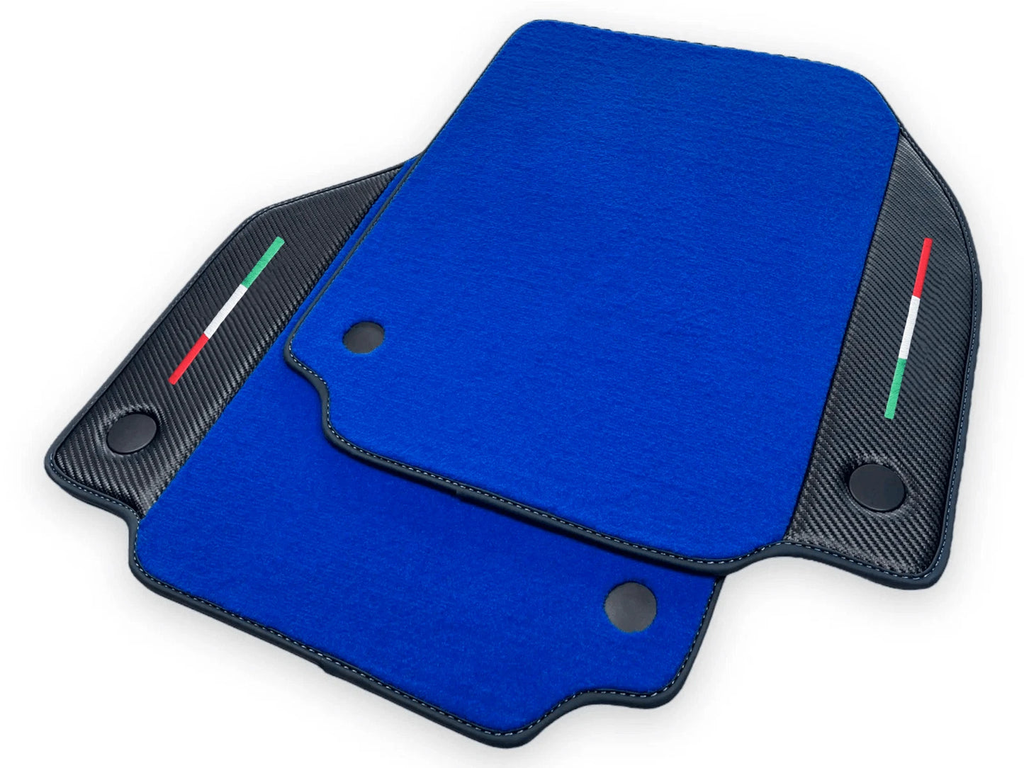 Blue Floor Mats for Ferrari 488 GTB (2015-2022) - AutoWin Brand with Carbon Fiber