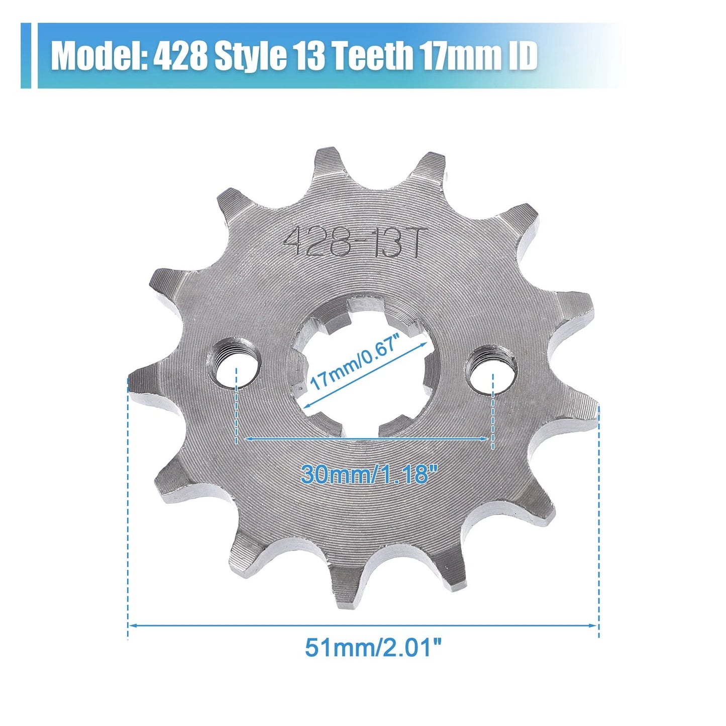 428 Sprocket / 13T 17mm ID / Front Engine Sprocket for Dirt Pit Bike ATV
