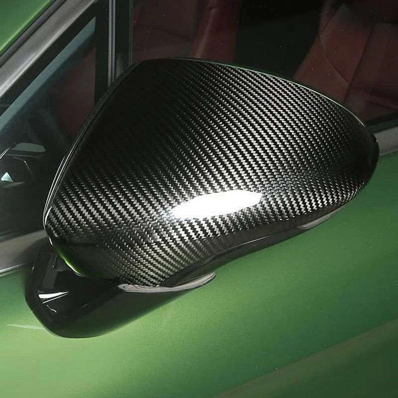 Real Carbon Fiber Stick-on Side Mirror Caps Cover for Porsche Panamera 971 17-24