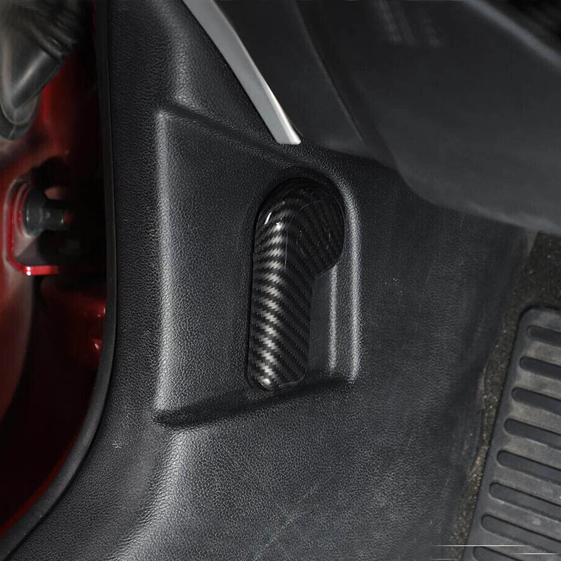 Carbon Look Engine Hood Switch Button Cover Trim for Ford Mustang (2015-2021)