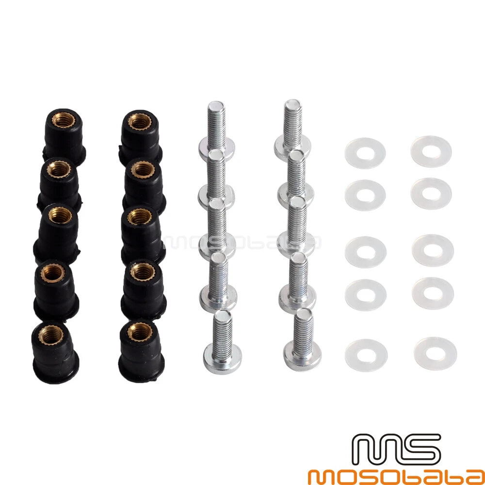 10 x M5 Stainless Steel Screws for Motorcycles Windshield Fairing Bolts
