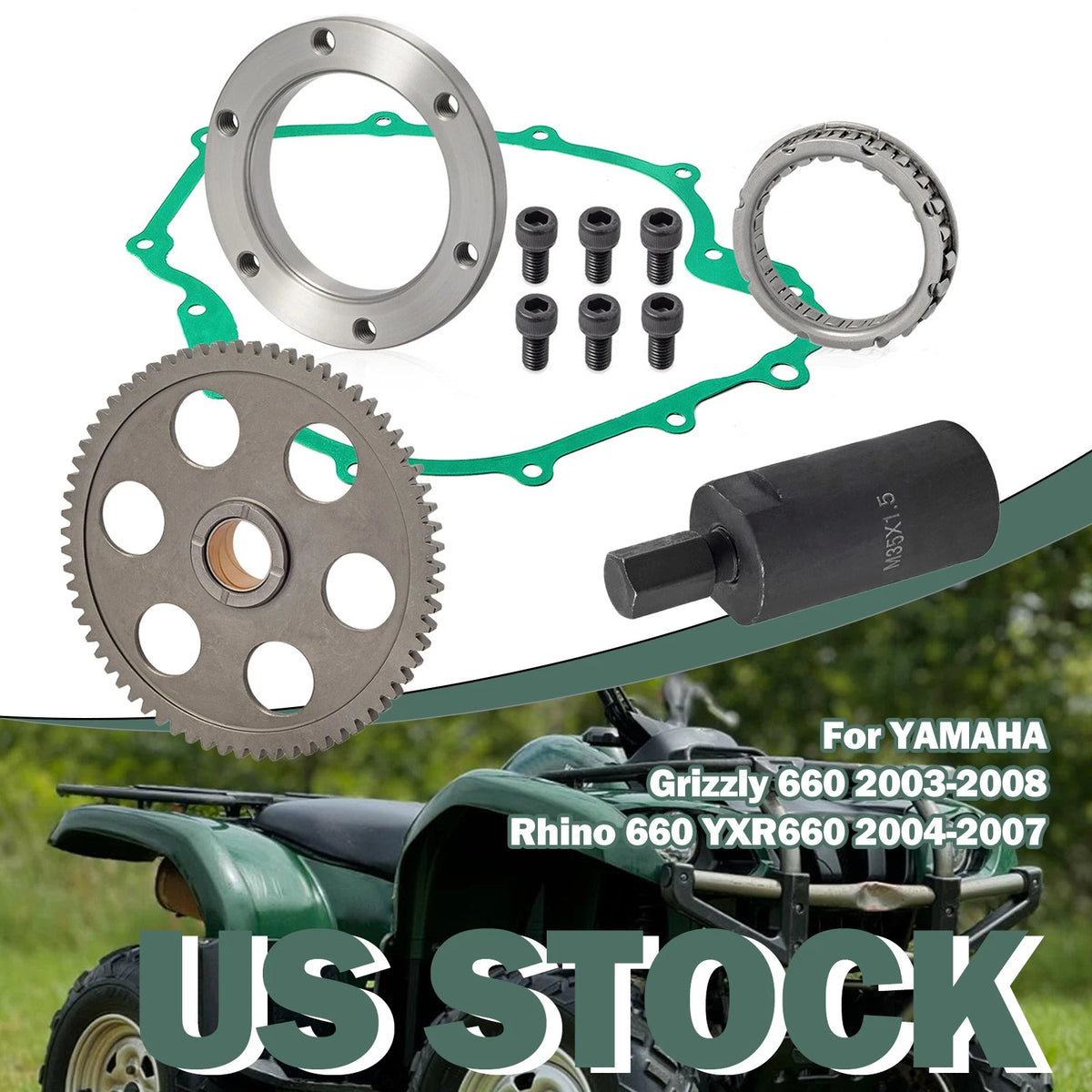Starter Clutch Bearing Flywheel Puller for Yamaha Grizzly 660 YXR660 (1999–2009)
