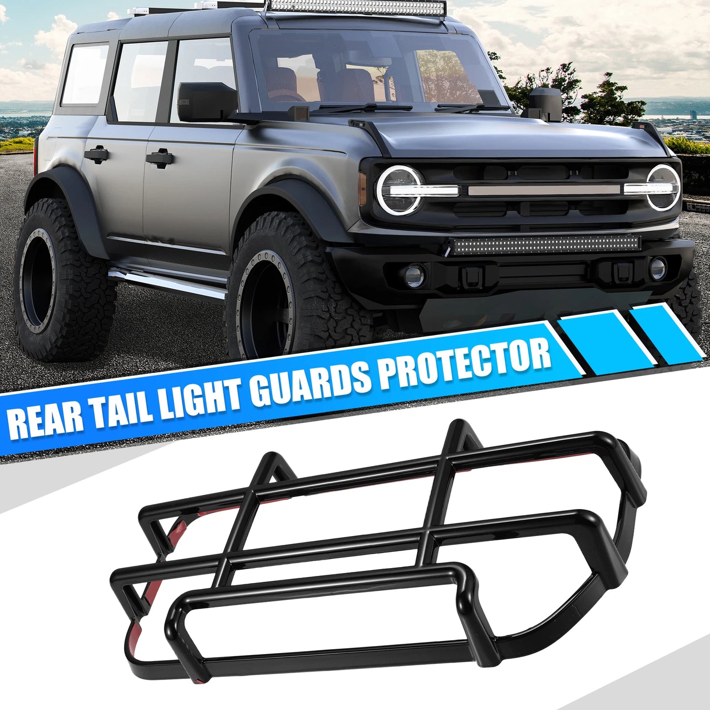 Tail Light Guards 1 Pair Rear Light Cover Protector for Ford Bronco (2021-2022)