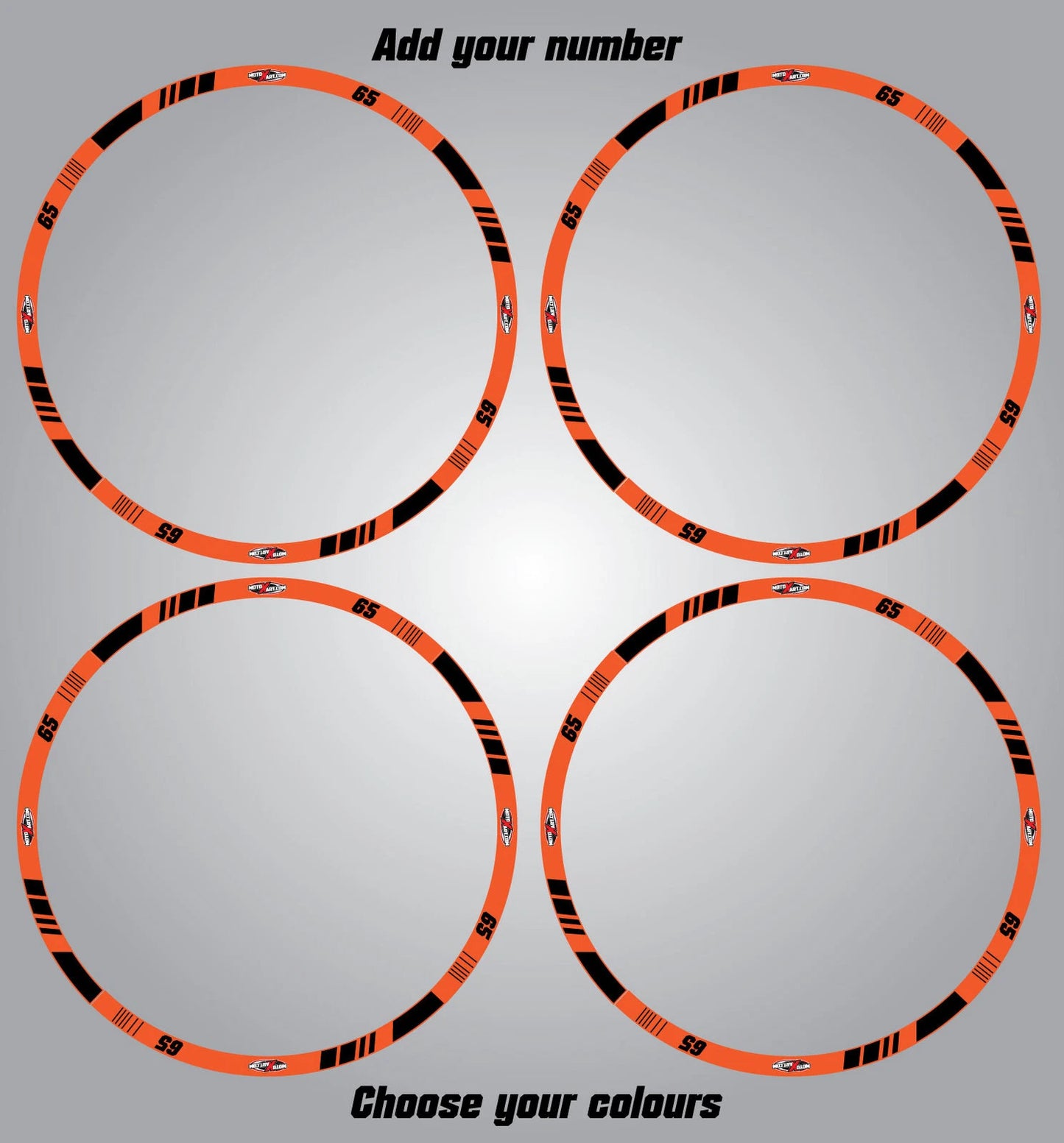 Custom Rim Stickers for Bikes - BIND Style, All Sizes